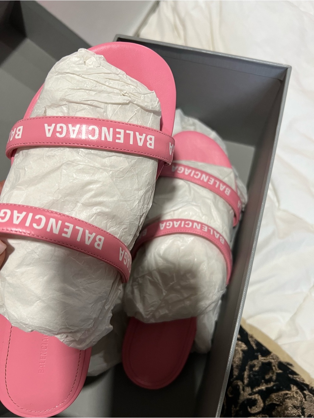 Balenciaga Pink Sandals Size 37 in Original Box